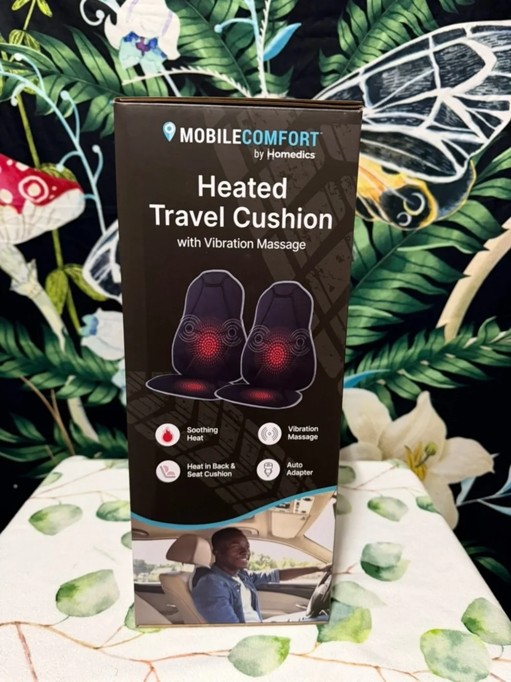 Homedics Mobile Comfort Heated Travel Cushion Set - Black